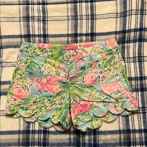 Lilly Pulitzer Tropical Flamingo High Waist Shorts